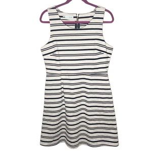 Maurice's Striped A Line Dress Black & White with Pockets and Gold Zipper Size L